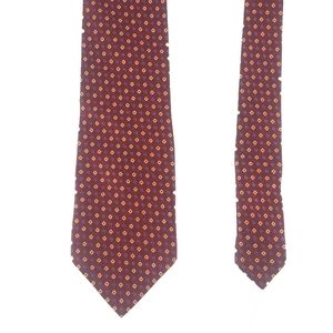 Giorgio Armani Mens Red Tie Silk Geometric